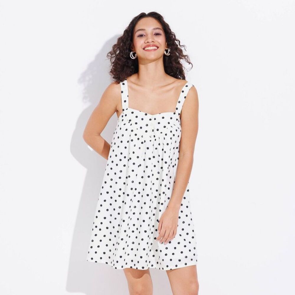 Women's Mini A-Line Dress - Wild Fable Cream Polka Dots XL